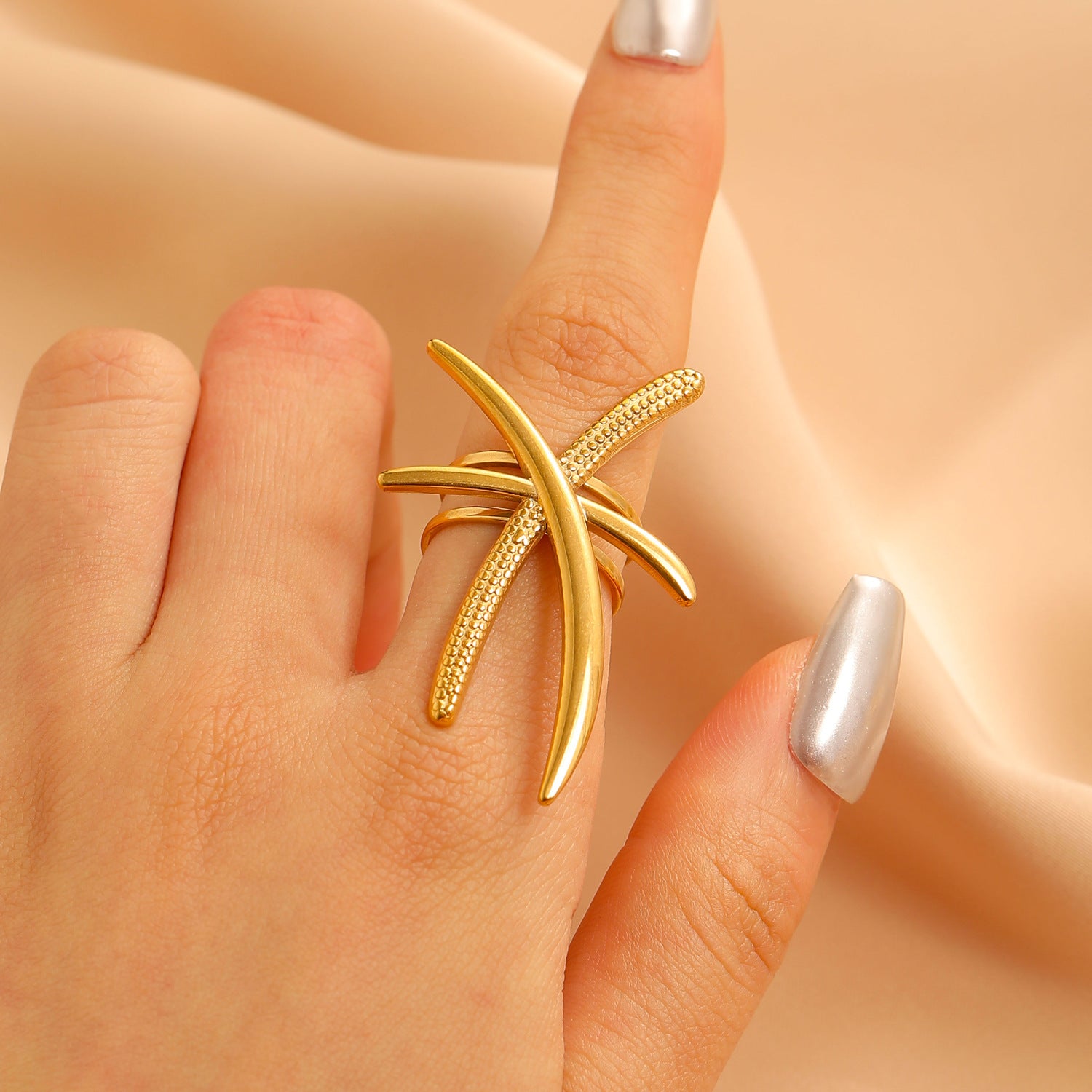 Wholesale Vintage glossy texture ring